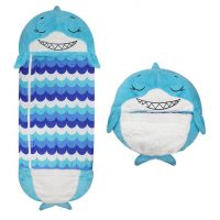 Detský plyšový spacák alebo vankúšik - Žralok modrý, veľkosť M