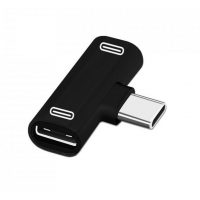 Rozdvojka USB-C na 2x USB-C - Čierna