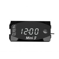 Vodotesný voltmeter, hodiny a teplomer na motorku - 3 v 1, LED modrá