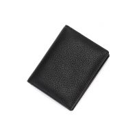 Kožená peňaženka so siedmimi vreckami - Čierna