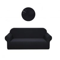 Elastický vodoodpudivý poťah na pohovku - Čierny, trojmiestna sedačka