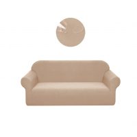 Elastický vodeodolný poťah na pohovku - Svetlo hnedo béžový, trojmiestna sedačka