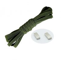 Elastické šnúrky do topánok široké - Typ D - magnetické zacvakávacie, jeden pár - Zelené, 100 cm