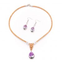 Korkový set šperkov - Rozkvitnutý strom, ružový