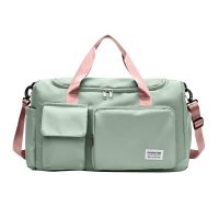 Veľkokapacitná cestovná Gym športová taška - Zeleno ružová