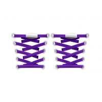 Elastické šnúrky do topánok široké - Typ E - zacvakávacia, dvojitá koncovka, jeden pár - Fialové, 100 cm