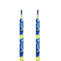 Široké tkaničky s potiskem, jeden pár - Noční obloha, 120 cm