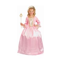Detský kostým - Ružová princezná s korunkou 130/140
