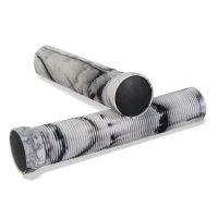 Žíhané rukoväte na bicykel - Bielo šedé