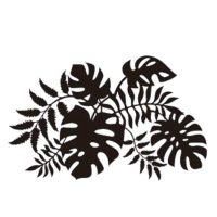 Kovová dekorácia na stenu - listy Monstera