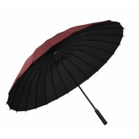 Poloautomatický holový elegantný dáždnik - Vínový červený