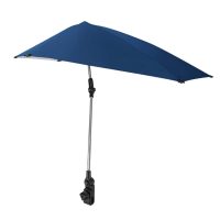 Skladací nastaviteľný plážový dáždnik s UV ochranou - Tmavo modrý
