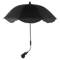 Nastaviteľný dáždnik s UV ochranou a upevnením na kočík - Čierny