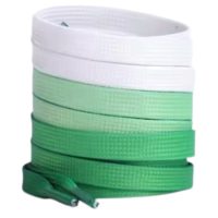 Široké šnúrky do topánok, jeden pár - Zelené ombré, 120 cm