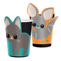 Papírové kelímky - Netopýr a Kočka, 8 ks