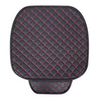 Sada univerzálnych kožených chráničov na autosedačky - Čierne s bielym prešívaním