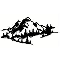 Kovová dekorácia 45 x 21,5 cm - Horská krajina