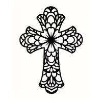 Kovová dekorácia 30 x 21 cm - Ornamentálny kríž