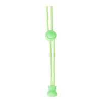 Gumové šnúrky do topánok so zarážkou, jeden pár - Zelené, 100 cm