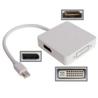 Redukcia Mini Display Port na HDMI, DVI a DisplayPort - Biela