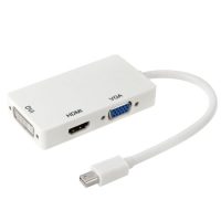 Redukcia/hub Mini DisplayPort na HDMI, VGA a DVI - Biela