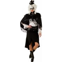 Dámsky plášť - Steampunk čierny S/M