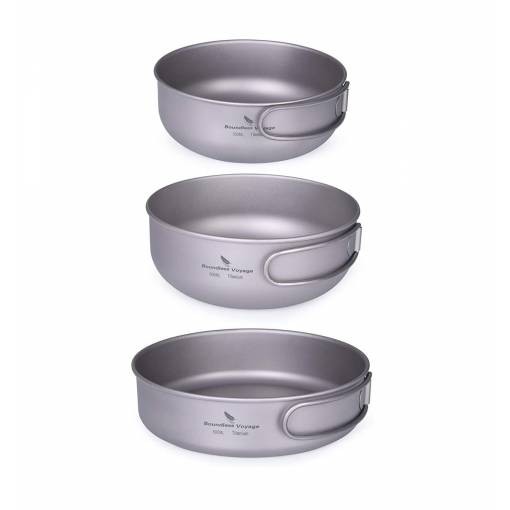 Foto - Súprava 3 kusov titánových panvíc - 500 ml, 550 ml, 650 ml