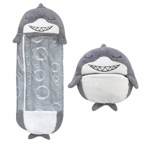 Foto - Detský plyšový spací vak alebo vankúš - Žralok, veľkosť L