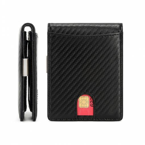 Foto - Pánska peňaženka Carbon s RFID ochranou - Čierna