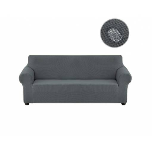 Foto - Elastický vodoodpudivý poťah na pohovku - Svetlo sivý, dvojmiestna sedačka