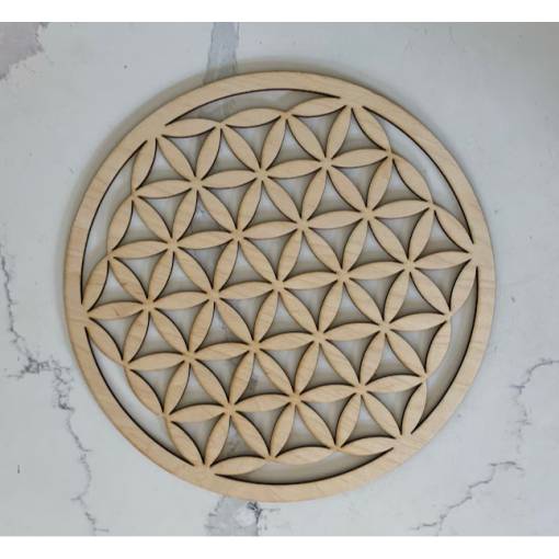 Foto - Drevený ornament 15 cm - Mandala - Kvet života
