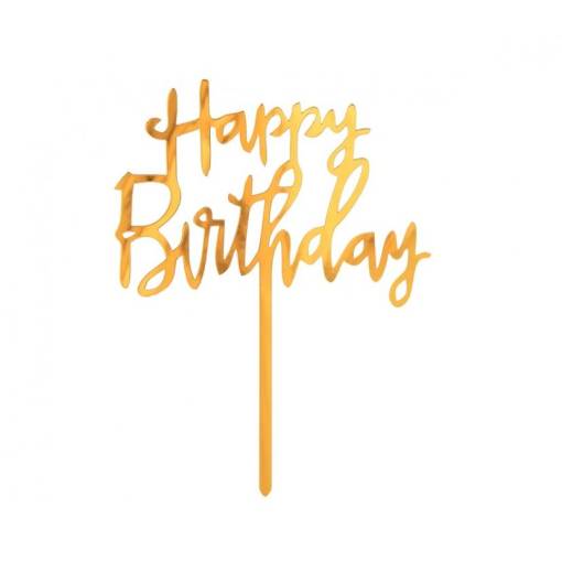 Foto - Akrylový tortový zápich - Happy Birthday, 1 kus