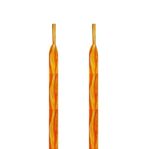 Foto - Široké tkaničky s potiskem Art, jeden pár - Oranžové, 120 cm