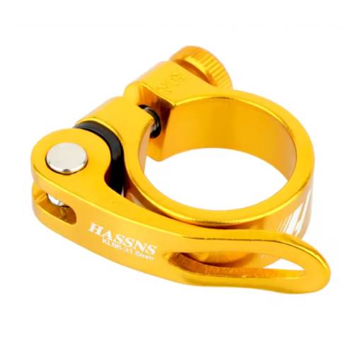 Foto - Rýchloupínacia sedlová objímka pre kolesá 34,9 - Zlatá