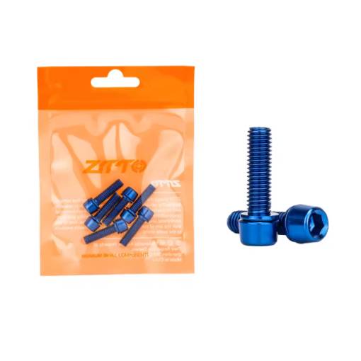 Foto - Titánové skrutky predstavce M5x18 mm, súprava 6 ks - Modré