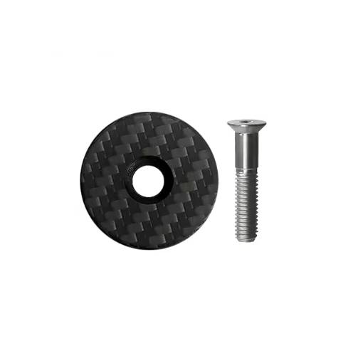 Foto - Krytka hlavovky z uhlíkového vlákna matná - Strieborná skrutka