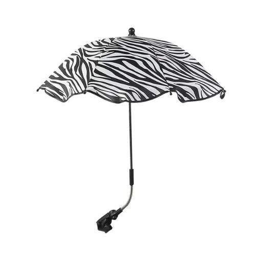 Foto - Nastaviteľný dáždnik s UV ochranou a upevnením na kočík - Vzor zebry