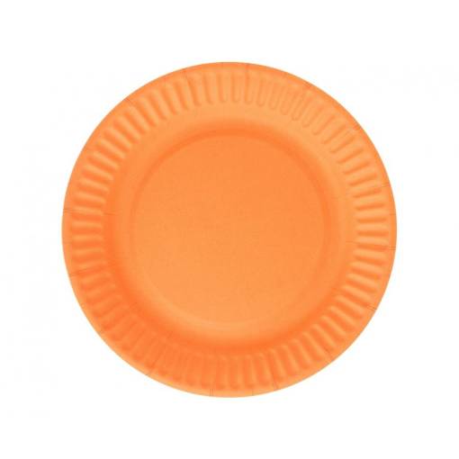 Foto - Papierové taniere - Oranžové, 6 kusov
