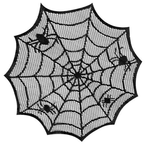 Foto - Krajkové prostírání s motivem pavučiny – černé, 4 ks