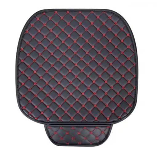 Foto - Sada univerzálnych kožených chráničov na autosedačky - Čierne s bielym prešívaním