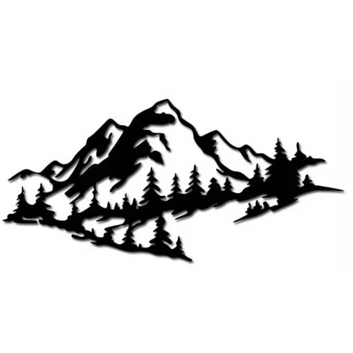 Foto - Kovová dekorácia 45 x 21,5 cm - Horská krajina