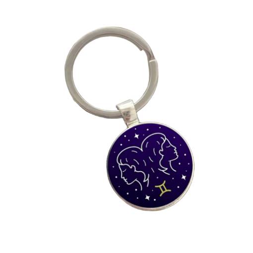 Foto - Kovový prívesok na kľúče - znamenie Blíženci