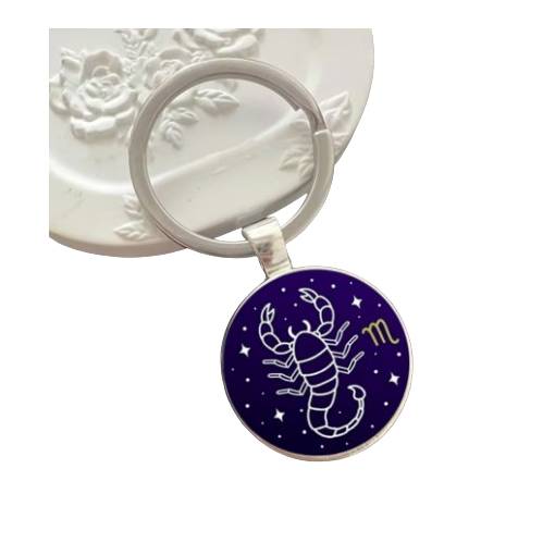 Foto - Kovový prívesok na kľúče - znamenie Štír