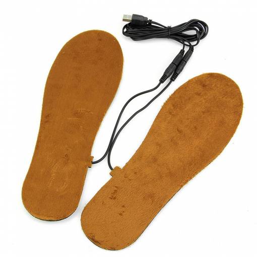 Foto - USB vyhrievané vložky do topánok - Hnedé