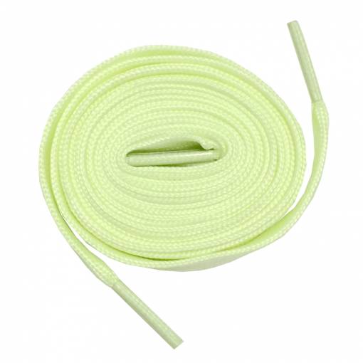Foto - Fluorescenčné šnúrky do bot široké, jeden pár - Zelené, 100 cm