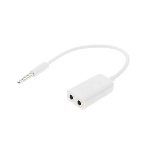 Foto - Rozdvojka 3.5mm jack na 2x 3.5mm jack - Biela