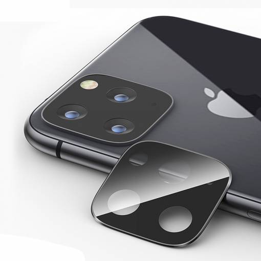 Foto - Tvrdené sklo Titanium na zadný kameru iPhone 11 Pro/ 11 Pro Max - Čierna