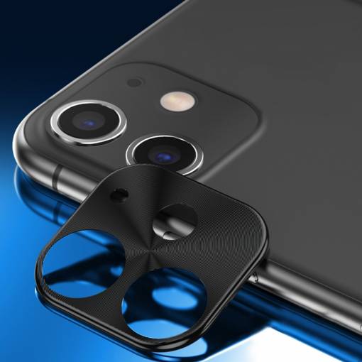 Foto - Kovový rámček na zadní kameru iPhone 11 - Černá