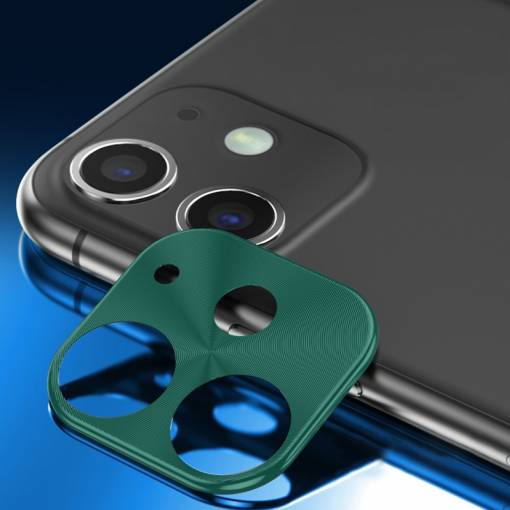 Foto - Kovový rámček na zadní kameru iPhone 11 - Zelená