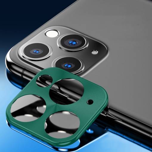 Foto - Kovový rámček na zadní kameru iPhone 11 Pro/ 11 Pro Max - Zelená